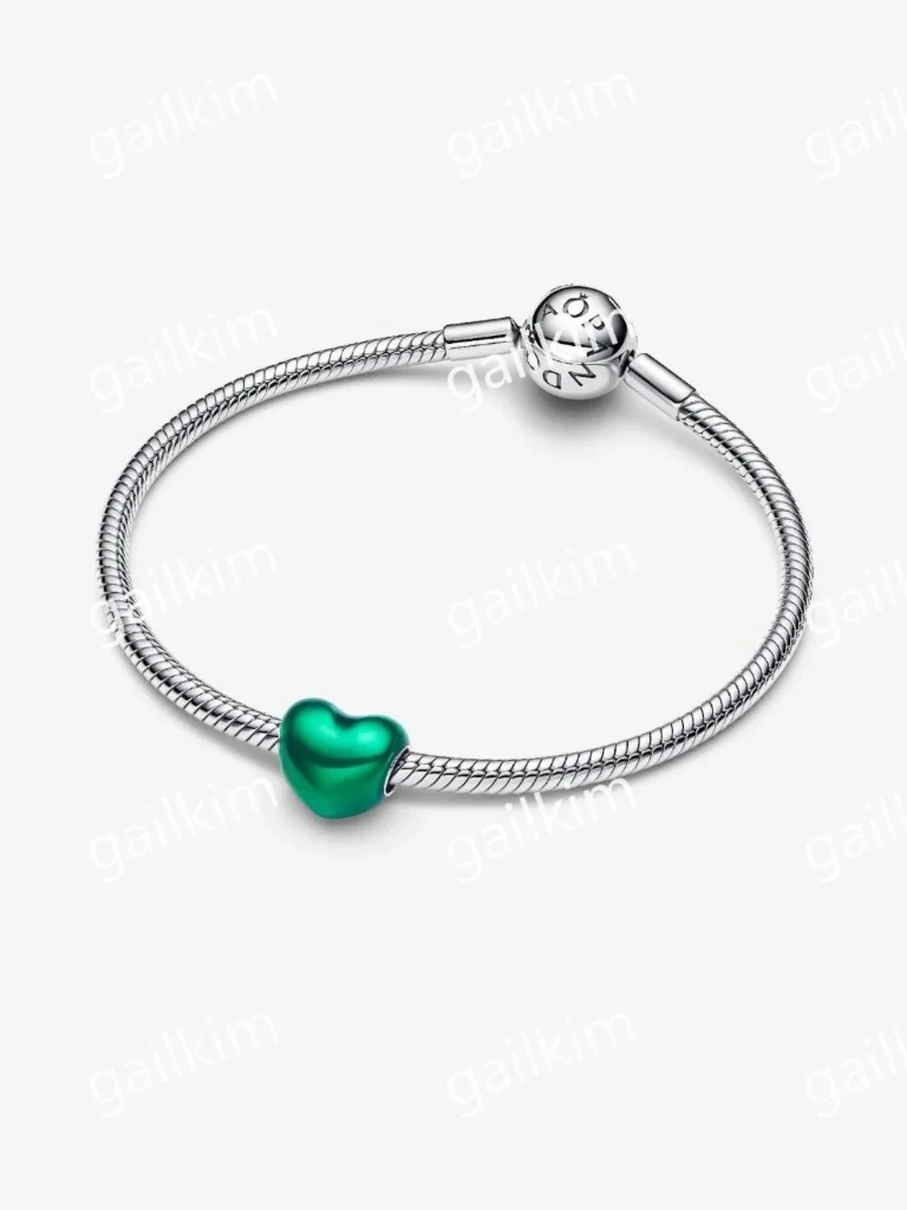 Pandora Metallic Green Heart Charm